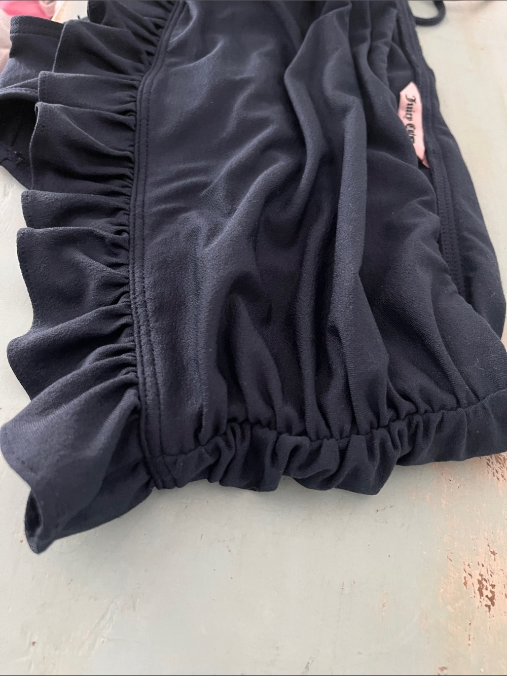 Juicy Couture Navy Ruffle Bandeau Bikini Small/Medium - Picture 12 of 15